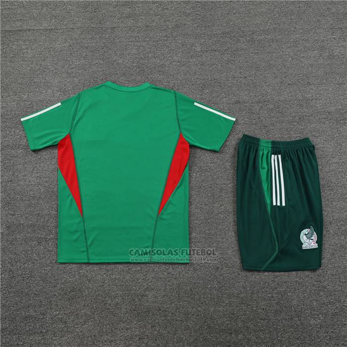 Fato de Treino Mexico Manga Curta 2023-2024 Verde - Calcas Curta